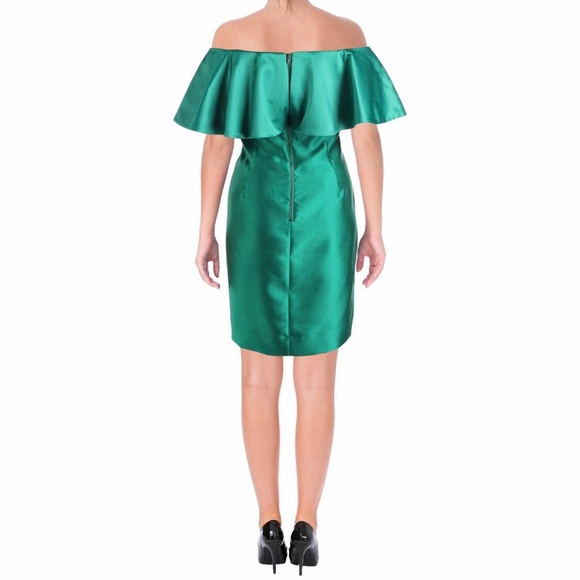 Adriana Papell green off the shoulder ruffle dress - Picture 2 of 7